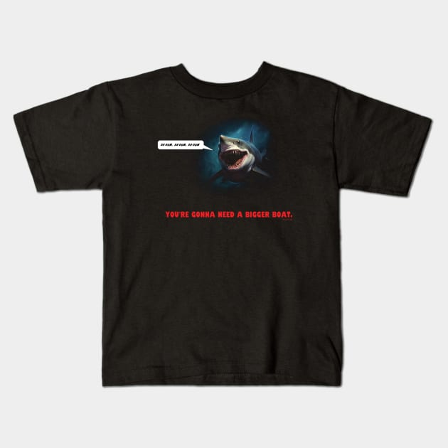 Jaws of the Singing Shark Kids T-Shirt by MythicLegendsDigital